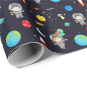 Kinder ruimte thema patroon cadeaupapier (Rol Hoek)