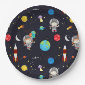 Kinder ruimte thema patroon papieren bordje (Voorkant)
