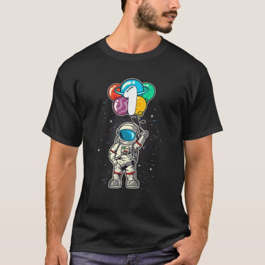 Kinder ruimteastronaut 1St Birthday Boy 1 Jaar T-shirt (Voorkant)