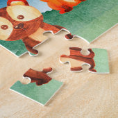 Kinder Safari Dieren Green Blue Forest Cute Legpuzzel (Zijkant)