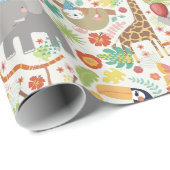 Kinder Safari Dieren Verjaardagsfeest, Leuk Oerwou Cadeaupapier (Rol Hoek)