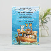 Kinder Safari Dierenbootjacht Verjaardagsfeest Kaart (Staand voorkant)