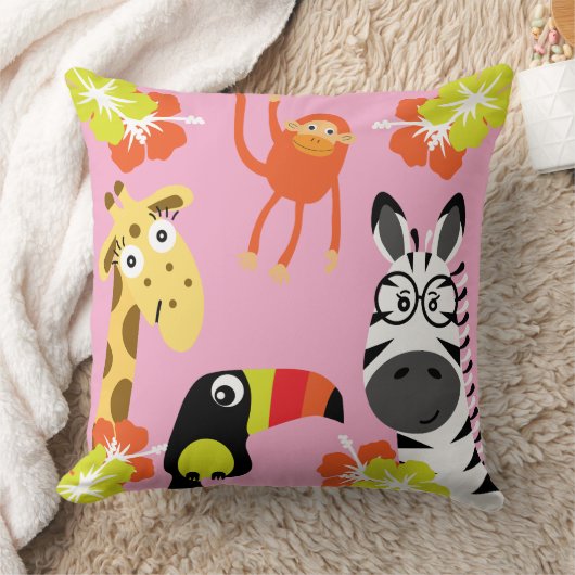 Kinder Safari Nursery Art Slaapkamer Decor Kussen (Deken)