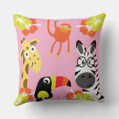 Kinder Safari Nursery Art Slaapkamer Decor Kussen (Achterkant)