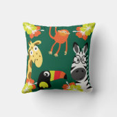 Kinder Safari Nursery Art Slaapkamer Decor Kussen (Achterkant)