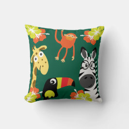 Kinder Safari Nursery Art Slaapkamer Decor Kussen