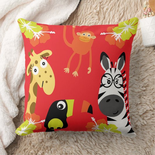 Kinder Safari Nursery Art Slaapkamer Decor Kussen (Deken)