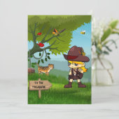 Kinder Scavenger Hunt Birthday Party - Uitnodiging (Staand voorkant)