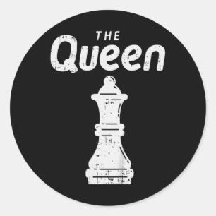 Kinder schaakstuk De Queen Shirt Halloween Groep M Ronde Sticker