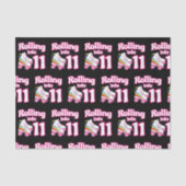 Kinder Schaats Partij - 11e verjaardag - Schatsen  Tissuepapier (Voorkant)