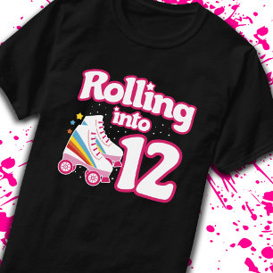 Kinder Schaats Partij - 12e verjaardag - Rollschaa T-shirt