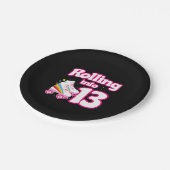 Kinder Schaats Partij - 13e verjaardag - Schatsen  Papieren Bordje (Gekanteld)