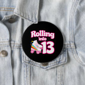 Kinder Schaats Partij - 13e verjaardag - Schatsen  Ronde Button 4,0 Cm (In situ)