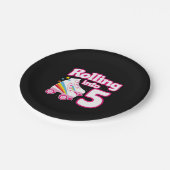 Kinder Schaats Partij - 5e verjaardag - Rollschaat Papieren Bordje (Gekanteld)