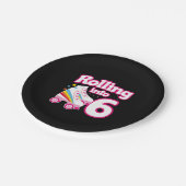 Kinder Schaats Partij - 6e verjaardag - Rollschaat Papieren Bordje (Gekanteld)