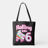 Kinder Schaats Partij - 6e verjaardag - Rollschaat Tote Bag (Achterkant)