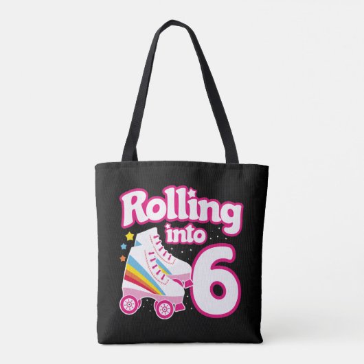 Kinder Schaats Partij - 6e verjaardag - Rollschaat Tote Bag (Achterkant)