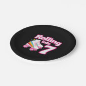 Kinder Schaats Partij - 7e verjaardag - Rollschaat Papieren Bordje (Gekanteld)