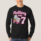 Kinder Schaats Partij - 7e verjaardag - Rollschaat T-shirt (Voorkant)