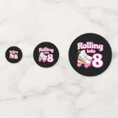 Kinder Schaats Partij - 8e verjaardag - Rollschaat Confetti (Voorkanten)