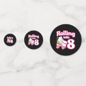 Kinder Schaats Partij - 8e verjaardag - Rollschaat Confetti (Achterkanten)