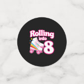 Kinder Schaats Partij - 8e verjaardag - Rollschaat Confetti (Kleine voorkant)