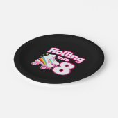 Kinder Schaats Partij - 8e verjaardag - Rollschaat Papieren Bordje (Gekanteld)