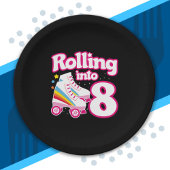 Kinder Schaats Partij - 8e verjaardag - Rollschaat Papieren Bordje