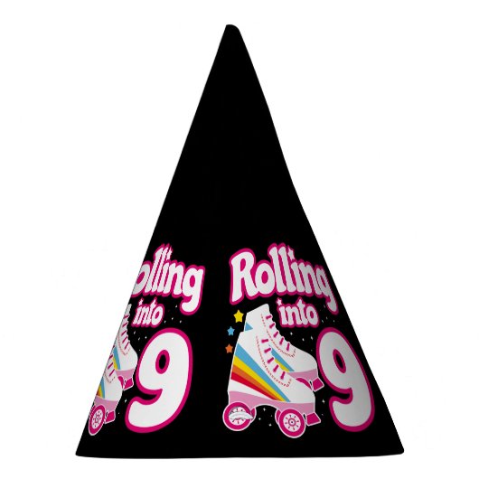 Kinder Schaats Partij - 9e verjaardag - Rollschaat Feesthoedjes (Rechts)