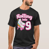 Kinder Schaats Partij - 9e verjaardag - Rollschaat T-shirt (Voorkant)