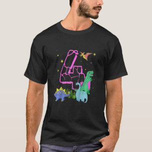 Kinder schattige 4 jaar oude rock dinosaurussen vi t-shirt