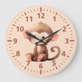 Kinder schattige aap bruine perzik grote klok (Voorkant)