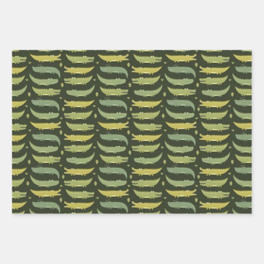 Kinder schattige alligators krokodillen praten sam inpakpapier vel (Voorkant 3)