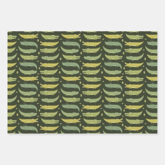 Kinder schattige alligators krokodillen praten sam inpakpapier vel (Voorkant)