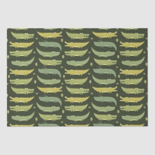 Kinder schattige alligators krokodillen praten sam tissuepapier (Voorkant)