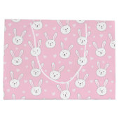 Kinder Schattige Bunny Rabbit Paasroze harten Groot Cadeauzakje (Achterkant)
