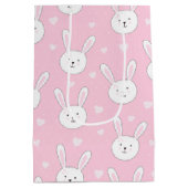 Kinder Schattige Bunny Rabbit Paasroze harten Medium Cadeauzakje (Achterkant)