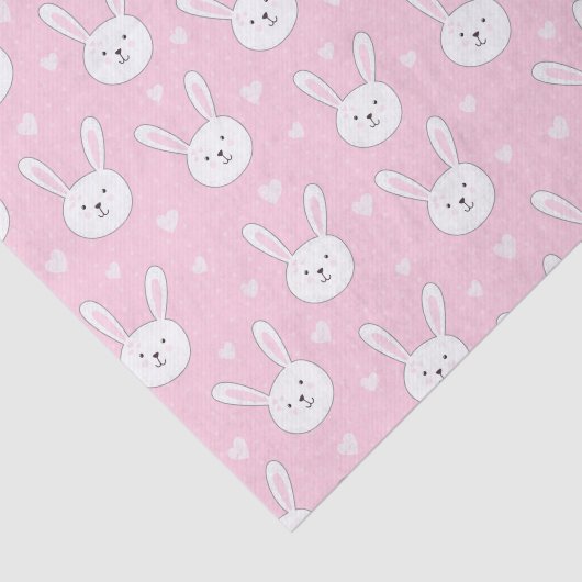Kinder Schattige Bunny Rabbit Paasroze harten Tissuepapier (Detail)