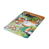 Kinder schattige dieren Oerwoud tijgeraapvogel Badmat (Gekanteld)