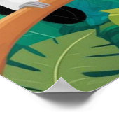 Kinder schattige dieren Oerwoud tijgeraapvogel Poster (Hoek)