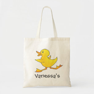 Kinder schattige gele eend- of strandtas tote bag