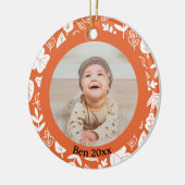 Kinder schattige Herfst herfstbladeren eikenblad Keramisch Ornament (Links)