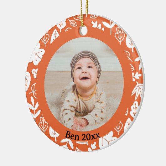 Kinder schattige Herfst herfstbladeren eikenblad Keramisch Ornament (Links)