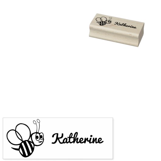Kinder schattige hommel gepersonaliseerde bijen Ca Rubberstempel (Gestempeld)