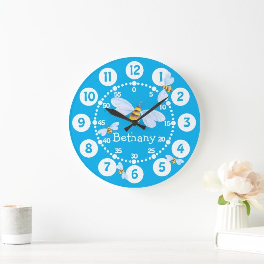 Kinder schattige hommels witte blauwe klok (Huis)