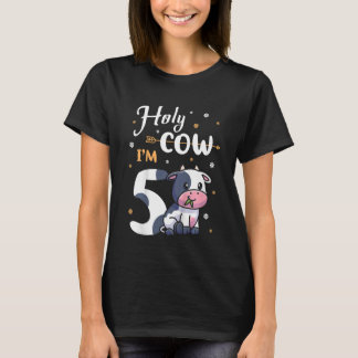 Kinder schattige kleine Koe ik ben 5 jaar oud verj T-shirt
