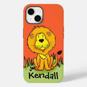 Kinder schattige leeuw oranje Case-Mate iPhone 14 hoesje