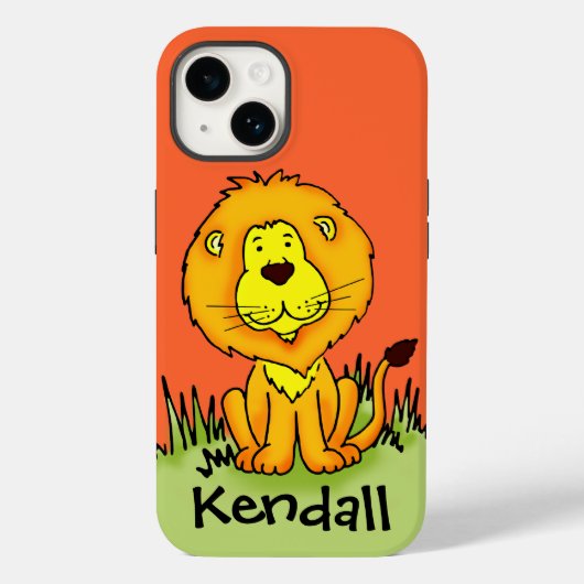 Kinder schattige leeuw oranje Case-Mate iPhone case (Achterkant)