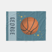 Kinder schattige marine blauw basketbal sport jong fleece deken (Voorkant (Horizontaal))