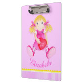 Kinder schattige pop waterverf kunst roze genoemd  klembord (Links)